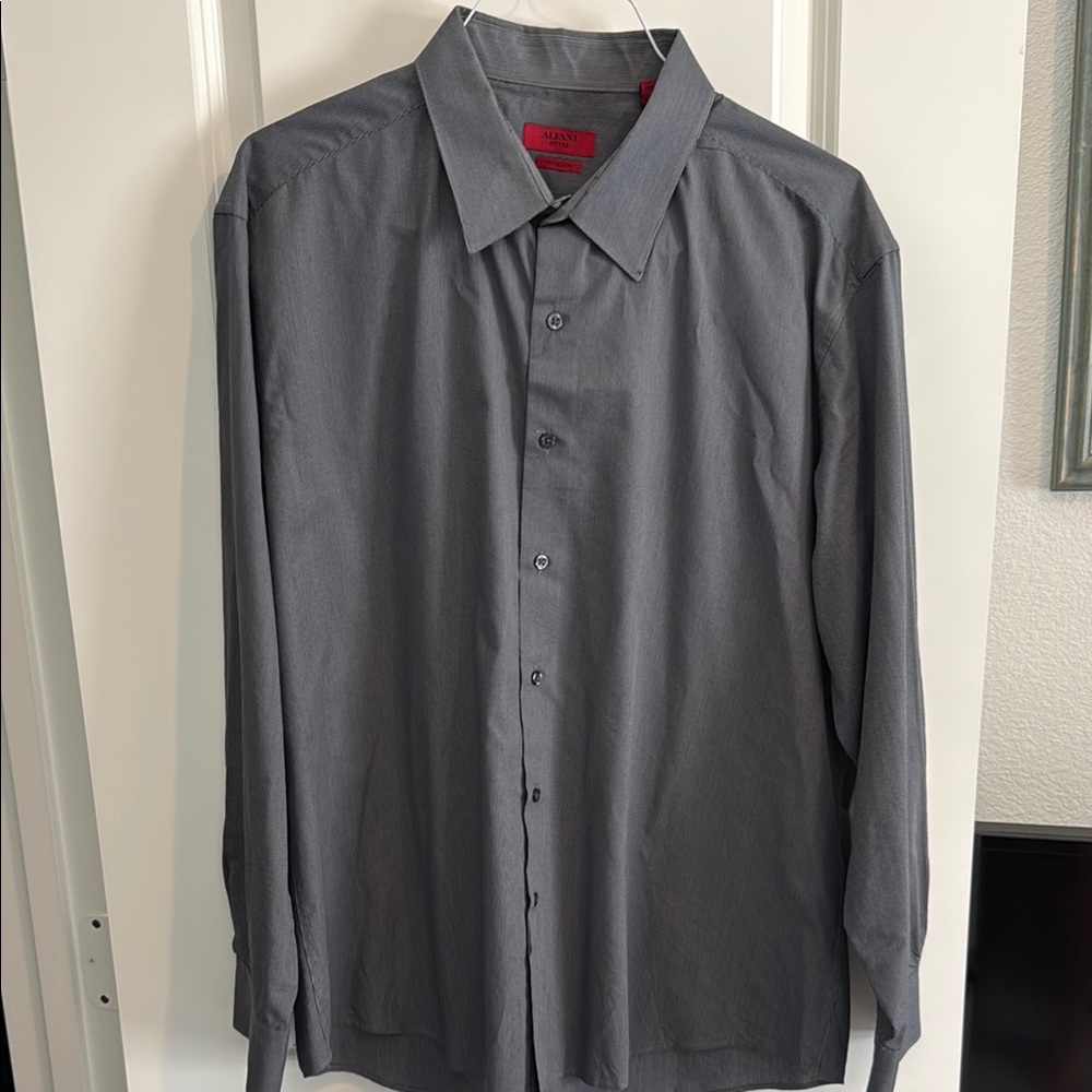 Alfani Gray Dress Shirt with Pointed Collar